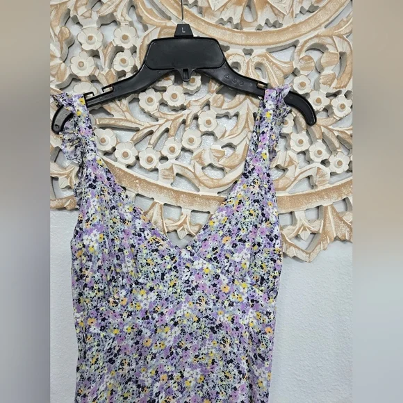 Zara Floral Ditzy Sleeveless Midi Dress with Slit - Picture 3 of 7